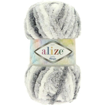 Alize Softy Mega 5925 šedobílá