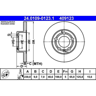 Brzdový kotouč ATE 24.0109-0123 (AT 409123) | Zboží Auto