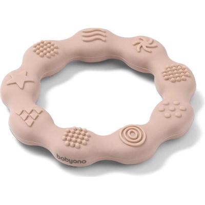 BabyOno Kousátko silikonové Ring béžové