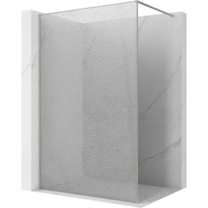 Mexen Kioto Душ стена Walk-in 130 x 200 см, прозрачно с пукнатини 12 мм, четкан никел (800-130-101-97-04-X)