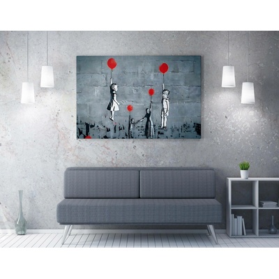 ASIR Obraz na plátně (70 x 100) Banksy Street Art – láska povznáší