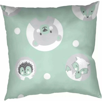Dadka bavlna Zvieratká mentolová 40 x 50 cm