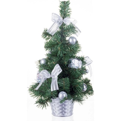 MagicHome ozdobený strieborný mašľa 40 cm