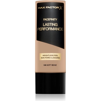 MAX Factor Facefinity Lasting Performance дълготраен течен фон дьо тен цвят 105 Soft Beige 35ml
