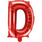 PartyDeco Балон от фолио Mini - Буква D 35см червен