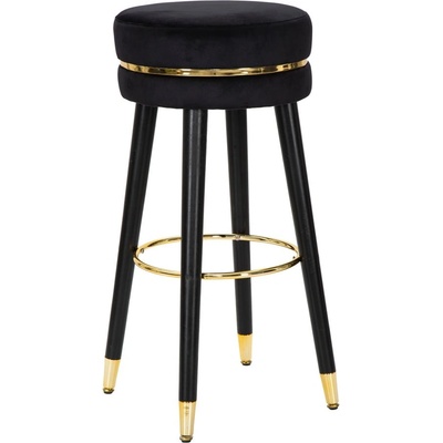 Черен/в златист цвят тапициран бар стол (височина на седалката 74 cm) Paris - Mauro Ferretti (14227900BN)