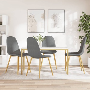 vidaXL Трапезни столове, 4 бр, светлосиви, кадифе (325679)