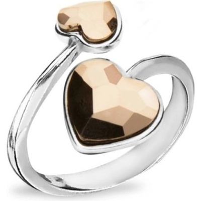 Spark Prsten se Swarovski Elements srdce P2808RG Rose Gold