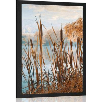 Plakát řeka uprostřed podzimní přírody - 20x30 silver