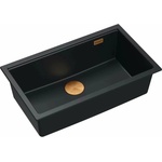 Quadron Logan 110 композитна мивка за под плот, въглеродно черно - медна, 76x44 см (HQD7644U7_PVDC1_U) Мивка за вграждане