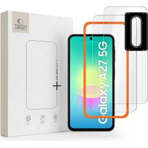Tech-Protect Защитно закалено стъкло tech-protect easy set+ пакет от 3 броя galaxy a27 5g прозрачно