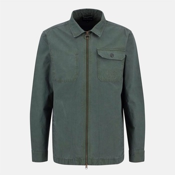 Barbour Риза с дълъг ръкав Barbour Men's Harton Cotton Long Sleeve Relaxed Overshirt - Thyme