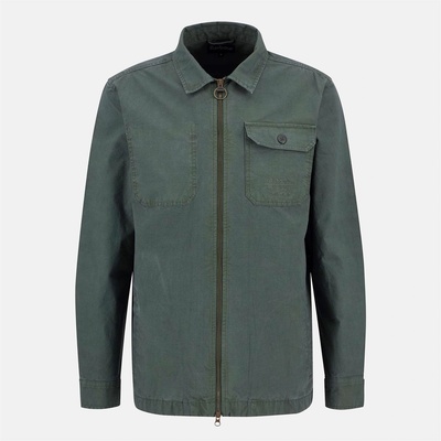 Barbour Риза с дълъг ръкав Barbour Men's Harton Cotton Long Sleeve Relaxed Overshirt - Thyme