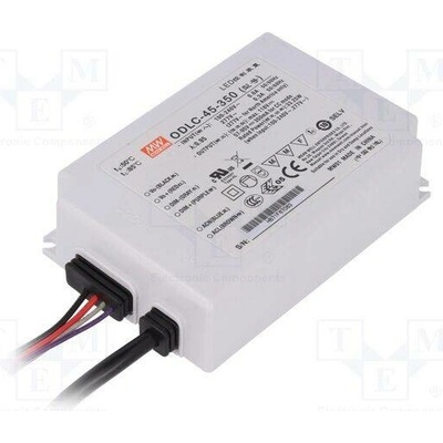 MEAN WELL ODLC-45-350 Napájecí zdroj: spínaný; LED; 33,25W; 57÷95VDC; 350mA; 90÷295VAC