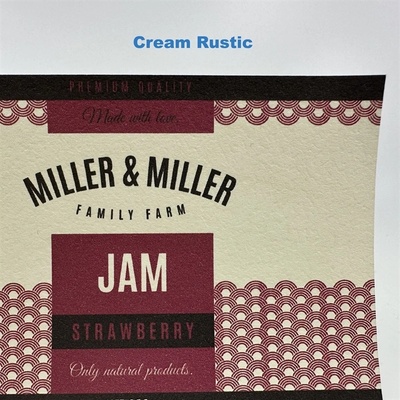 Cream Rustic Papir (FSC) label test roll - 10 cm x 4 meter (testroll1)