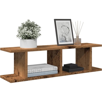 vidaXL Стенни рафтове, 2 бр, старо дърво, 75x18x20 см, инженерно дърво (856598)