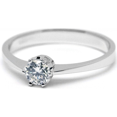 Klenoty Budín Ručně vyrobený zásnubní prsten z bílého zlata s diamantem J 28845 17