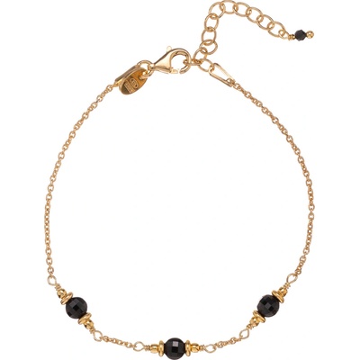 Alisia Pozlacený náramek s korálky z černého spinelu AL4899-Oro-Spinello