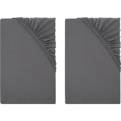 Livarno Napínacia džersejová plachta sivá 90-100x200x25 2 kusy 800014008