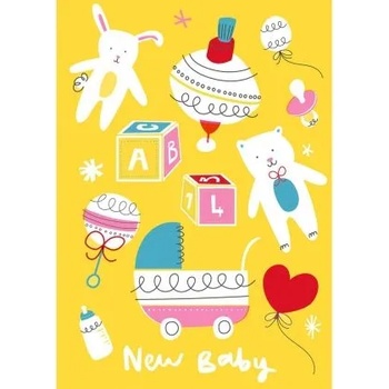 Rex London - Поздравителна картичка - Винтидж бебешка количка (27613)