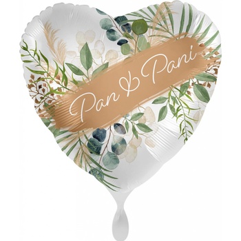 Premioloon Fóliový svatební balón Natural Pan a Paní