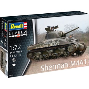Revell Модел за сглобяване, Revell, Танк Sherman M4A1, 86 части (R03290)