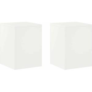 vidaXL Стойка за растения 2 pcs Бяло 30 x 30 x 40 cm Стомана (8012463)