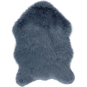 Tiseco Home Studio Синя изкуствена кожа Овча кожа, 60 x 90 cm - Tiseco Home Studio (3279BLUE)