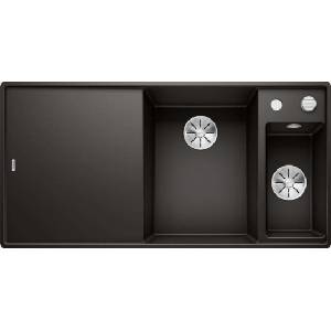 BLANCO Axia III 6 - Мивка от Silgranit, 99x50 см, с регулиране на оттока и с аксесоари, черна 525855 (525855) Мивка за вграждане