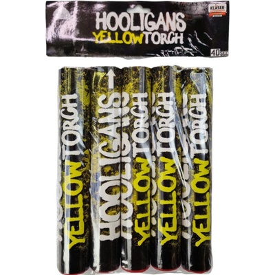 Fotbalová pochodeň Žlutá 25 mm Dým 5 ks