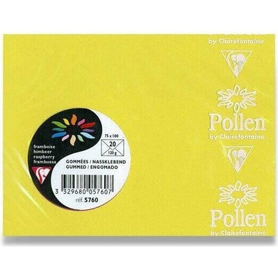 Obálka barevná Clairefontaine 100x75mm, 120g/m2 - žlutá, 1ks