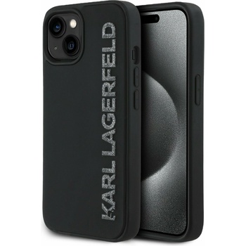 KARL LAGERFELD 3D Rubber Glitter Logo Back Cover за iPhone 15 Black Karl Lagerfeld | Lilav | МЪЖЕ | UNI
