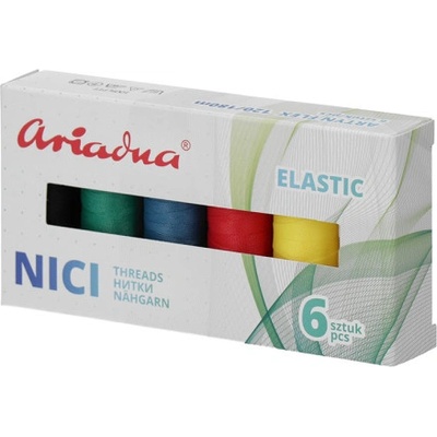 Sada elastických nití Ariadna Artyn flex, 120/180 m cívka, 6 ks cívek