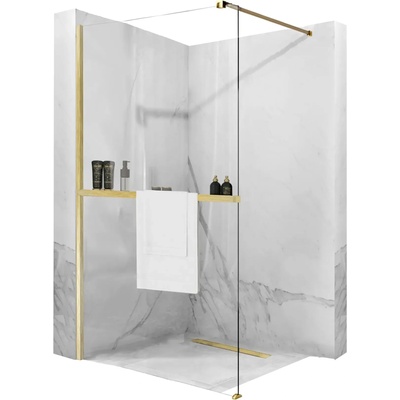 Rea Душ Параван Rea Aero Gold Brush N 100 Walk In + EVO (KPL-09134)