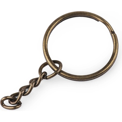 Prima-obchod Kroužek na klíče Ø25 mm s řetízkem, barva 3 staromosaz – Zboží Mobilmania