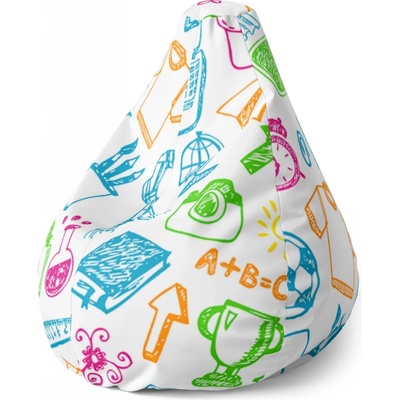 Sablio Sedací vak Pear Barevná škola Sablio 70 x 95 x 15 cm