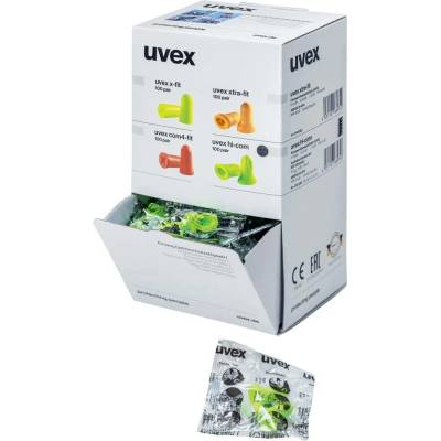uvex hi-com Špunty od uší limetkové, SNR 26dB 100 párů