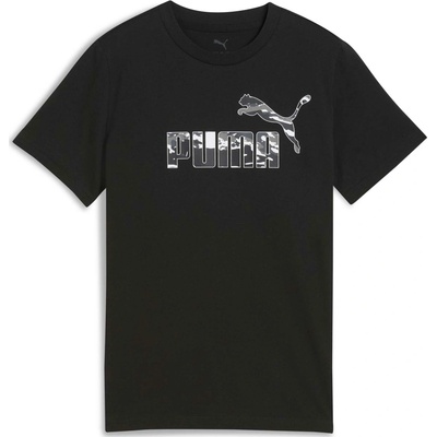 Puma Essentials + Camo Logo Tee B čierna