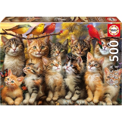 Educa Пъзел Educa от 500 части - Котета и птички (EDU20241)