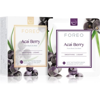 FOREO UFO Acai Berry изглаждаща маска 6 x 6 гр