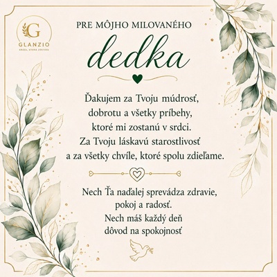 Glanzio kartička s venovaním – Pre môjho dedka (M)– 28286