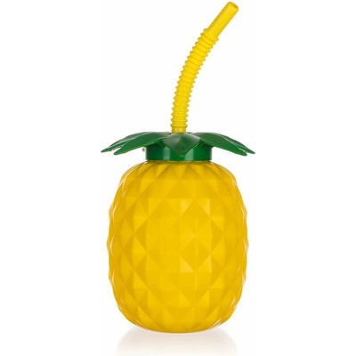BANQUET Fľaša plastová so slamkou PINEAPPLE 880 ml