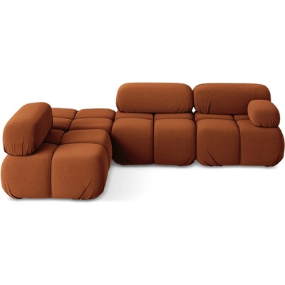 makamii Оранжев кадифен модулен ъглов диван (ляв ъгъл) Lokua - Makamii (LOKUA_LC_1_P1_C11)