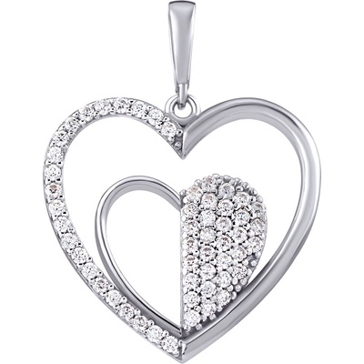 SILVEGO Stříbrný přívěsek srdce Louise s Brilliance Zirconia PRGPK0033PS