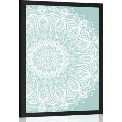 Plakát Mandala harmonie na modrém pozadí - 60x90 no frame