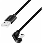 LogiLink CU0192 USB 2.0 Type-C to USB-A angled cable aluminum black 1m