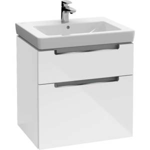 Villeroy & Boch Subway 2.0 - Шкафче за умивалник, 64x59x45 см, 2 чекмеджета, Glosy White A91010DH (A91010DH)
