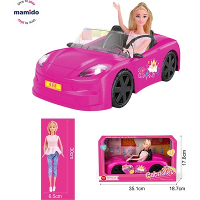 Mamido se sportovním růžovým autíčkem, blondýnka, kabriolet MT1360