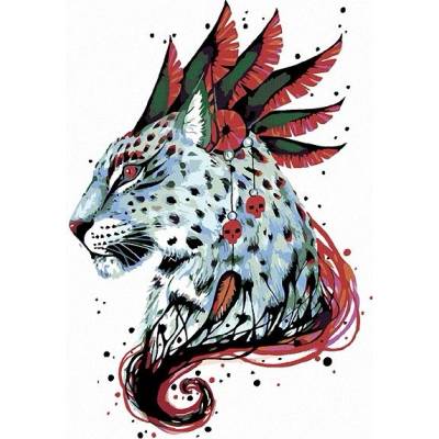 zuty Malování podle čísel Zdobený leopard 80 x 100 cm bez rámu a bez vypnutí plátna