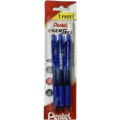 Gelové pero EnerGel Pentel 0,5 mm, modré - sada 3 ks